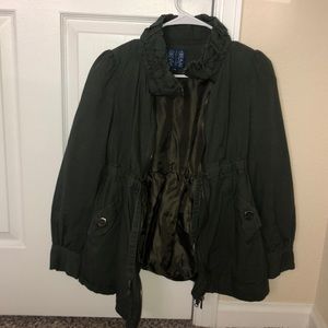 Army green jean jacket